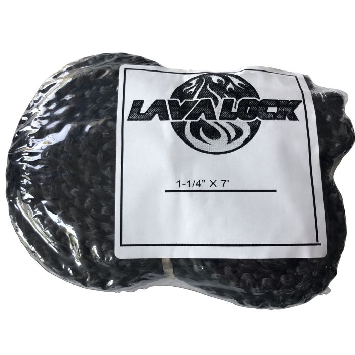LavaLock® 1-1/4" Black Fiberglass Wood or Pellet Stove gasket - 7 ft long