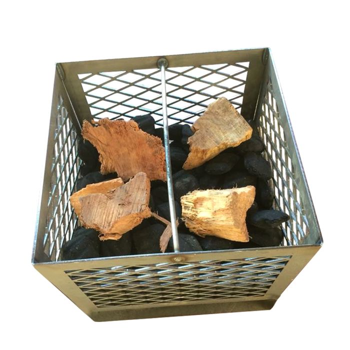 Fire Box Charcoal/Wood Basket (w/ ash pan and legs) 12x12x12 LSR