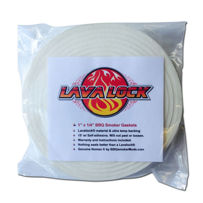 LavaLock® 1 x 1/4 x 15 ft bbq smoker seal, high temp self stick