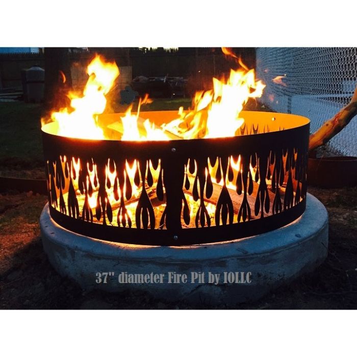 37" Steel Fire Pit - Flame Style Outdoor Firepit