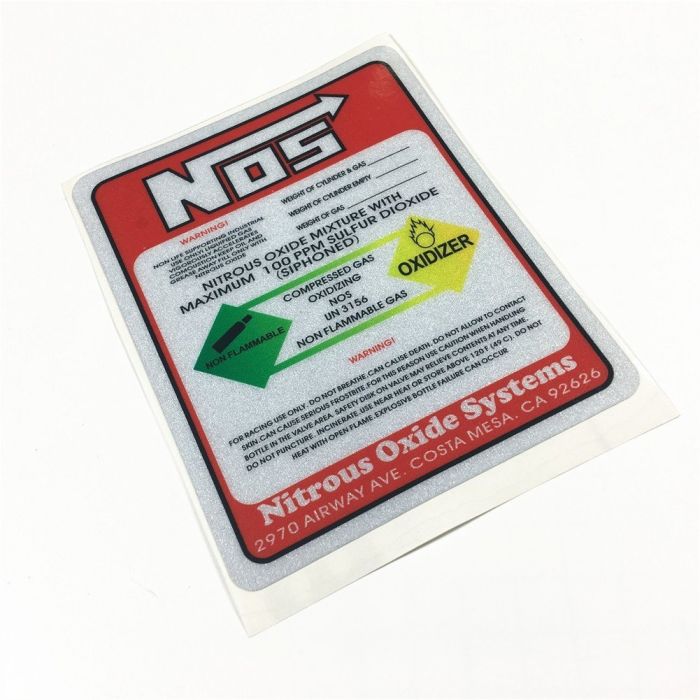 NOS Nitrous Oxide Fire Extinguisher Sticker - NOVELTY ITEM