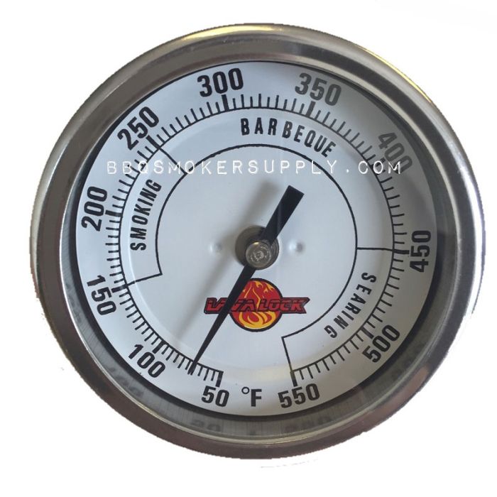 3" Adjustable PREMIUM BBQ Smoker Thermometer, 2.5" stem - Fully Adjustable 1/2" NPT by LavaLock®