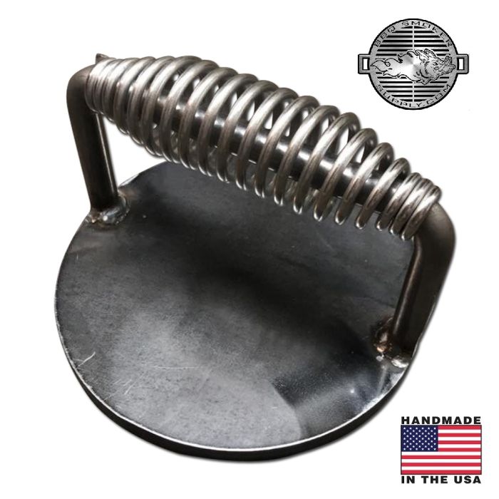 Steak Press Burger Bacon Weight with Stainless Handle, Heavy Duty by the Burn Shop