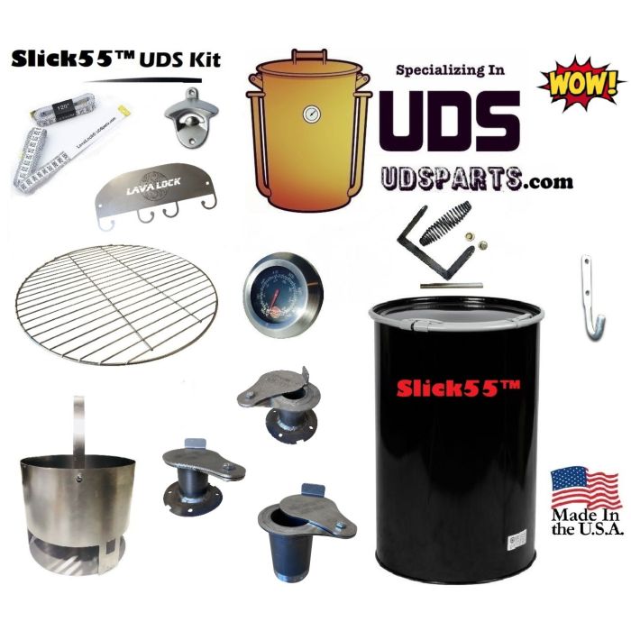 UDSparts™ Slick Side Complete Drum Kit w/ Drum - Build your own 55 gallon UDS Smoker