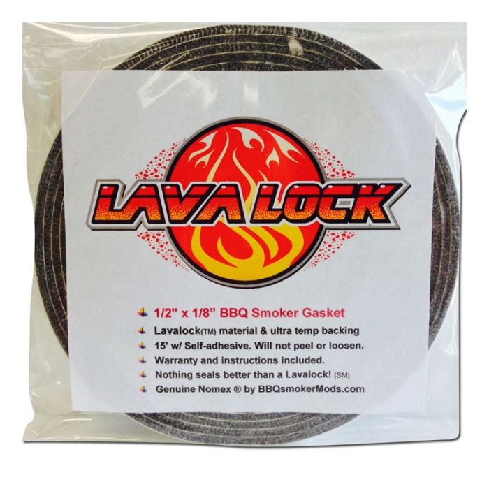 LavaLock® 1/2"x1/8" Nomex Self Stick Smoker Gasket, Grey