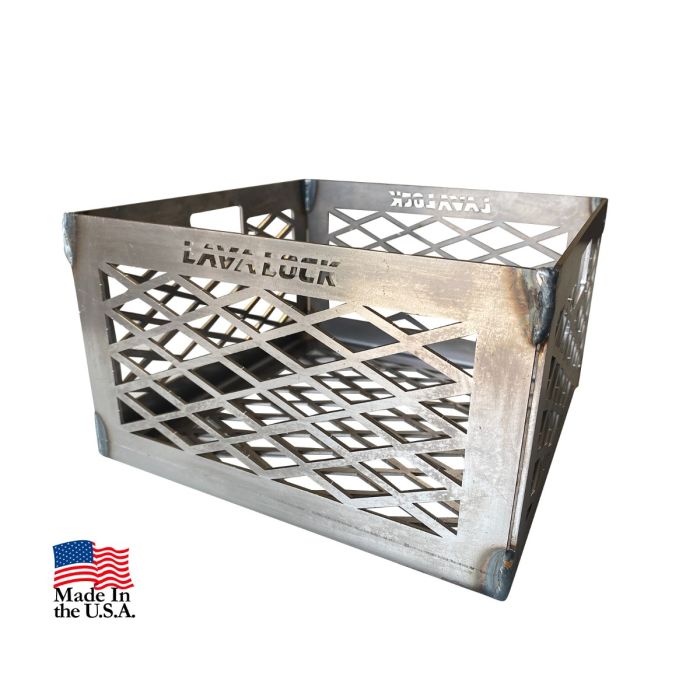 Fire Box Charcoal Wood Basket, 10 x 10 x 6 - Laser Cut