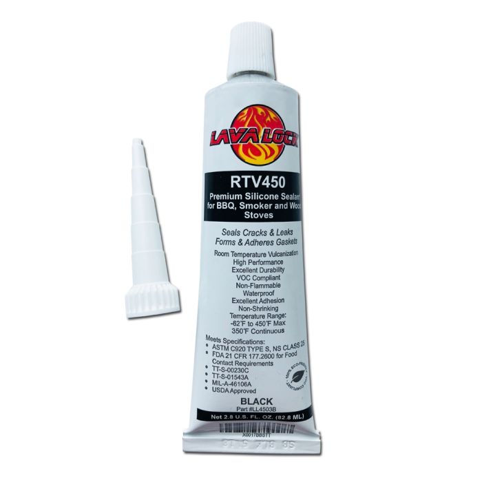 LavaLock® BLACK RTV silicon seal & adhesive - 3 oz 450F 