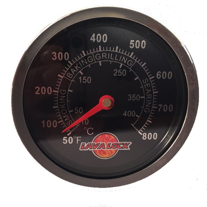 LavaLock® 2-1/8" dial BLACK BBQ Thermometer