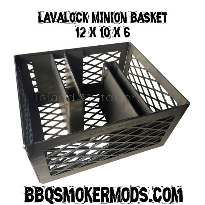 LavaLock® Minion Method Charcoal Basket w/ 2 Minion Bars 12 x 10 x 6