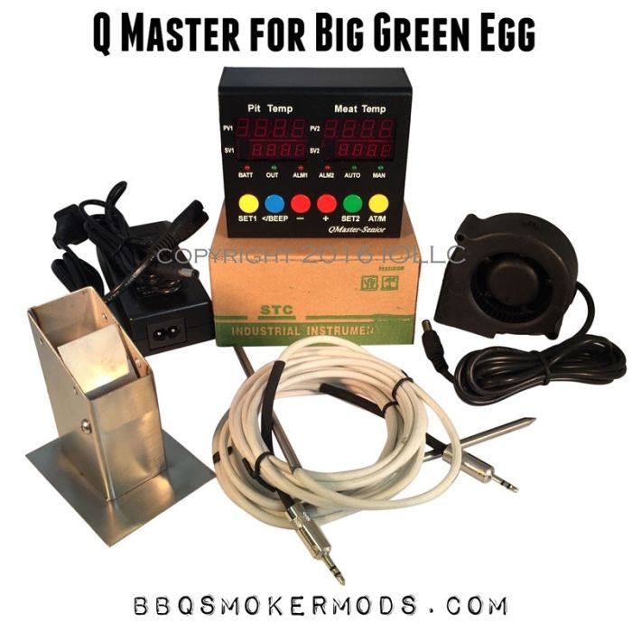 BIG GREEN EGG (kamado) Q Master BBQ controller fan temp control (complete) Med LG only
