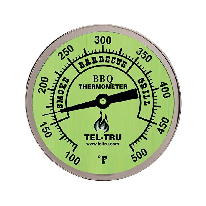 Glow in the Dark BBQ Thermometer 3" Face Long 4" stem 500F by Tel-TruⓇ 