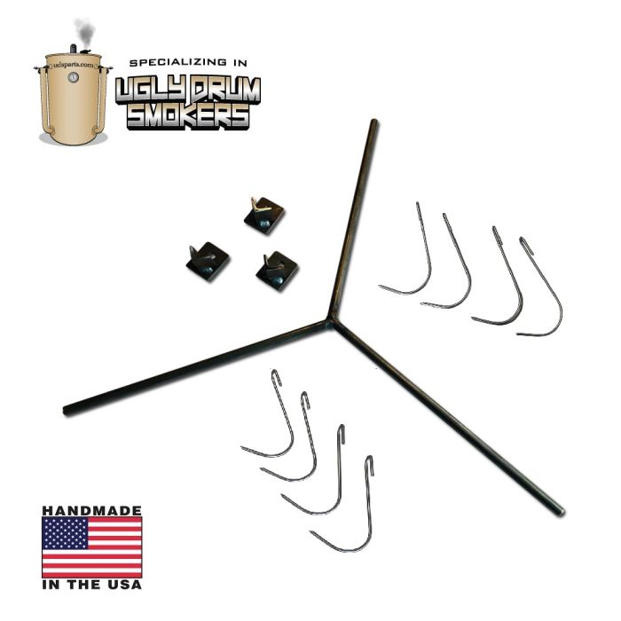 LavaLockⓇ Removable Rib Hanging System w/ rib hooks for 55 gallon drum smoker (UDS)