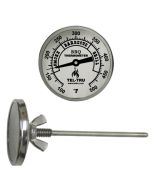 TEL-TRUⓇ BQ225 PATIO GRILL GAS & CHARCOAL REPLACEMENT THERMOMETER 2" FACE 4" STEM 1/4-20 500F