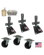 Wheel Kit for Ugly Drum Smokers - Heavy Duty -complete w/ 3" swivel casters & caster mounts