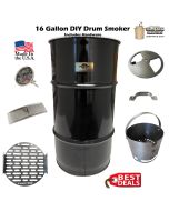 16 Gallon Drum small drum smoker kit complete WITH NEW UNLINED DRUM