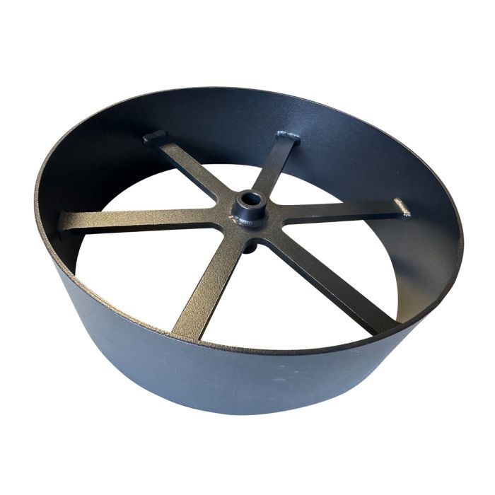 Heavy Duty Carriage Wheel - Steel - 10 inch x 3" wide - Flat Spoke Black painted