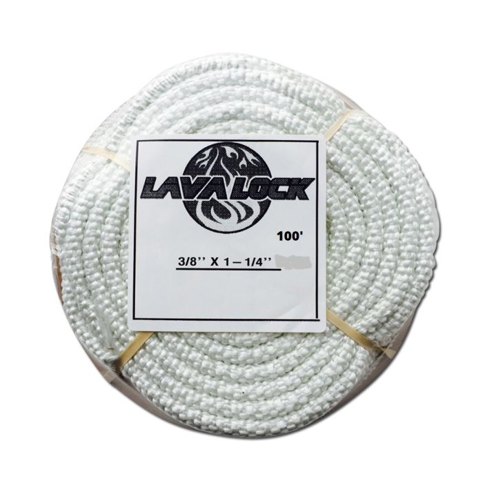 3/8" X 1-1/4" by 100FT P-GASKET FBR 1000F SOLID FIBERGLASS CORE TADPOLE