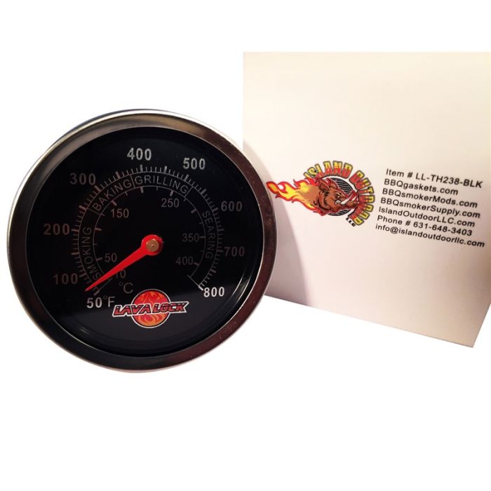 2" BBQ Smoker Thermometer - Black