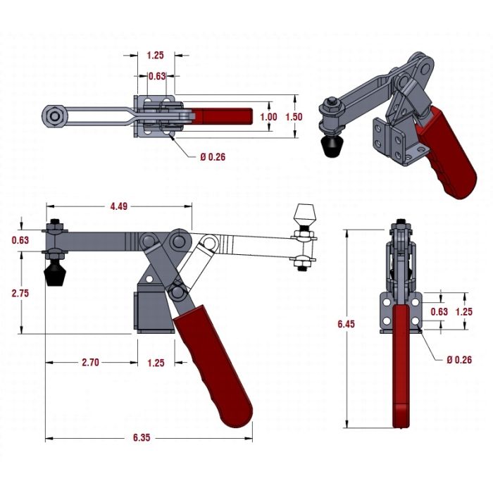 BBQ Pit Toggle Latch Door Lid Clamp SIDE MOUNT PUSH 20820