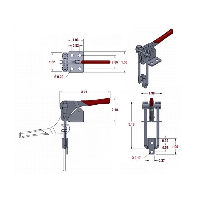 LavaLock - 40324 SIDE MOUNT PULL - Smoker Toggle Latch Clamp 