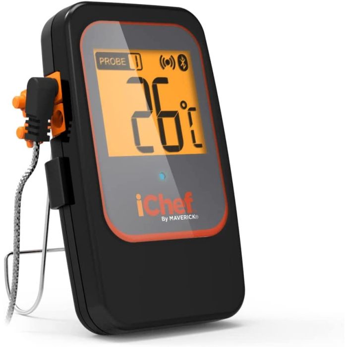Maverick BT-600 iChef Bluetooth Digital Instant Read Cooking Kitchen Grilling Smoker BBQ Wireless Probe Meat Thermometer, Black