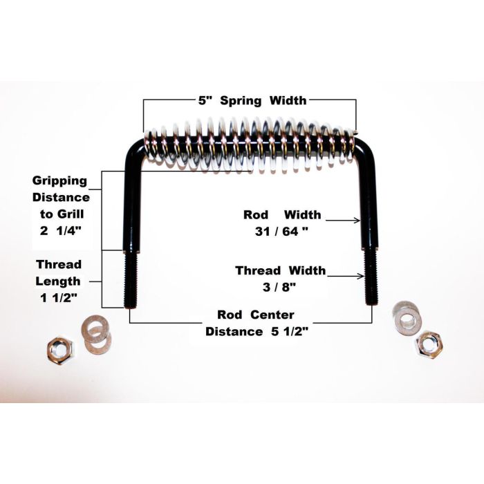 5" BBQ Chrome Spring Handle with Bracket