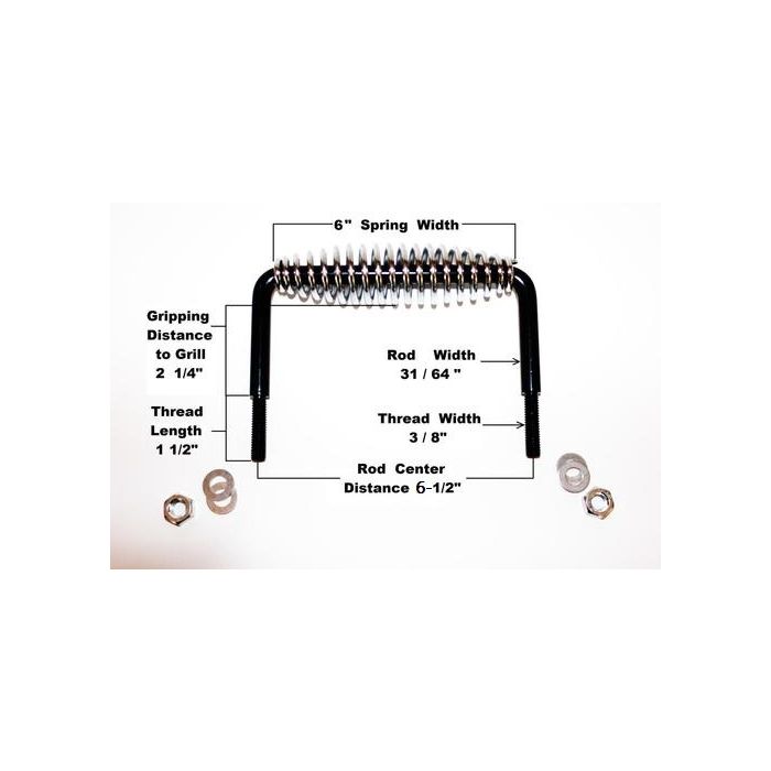 6" BBQ Smoker Chrome Spring Handle with Bracket