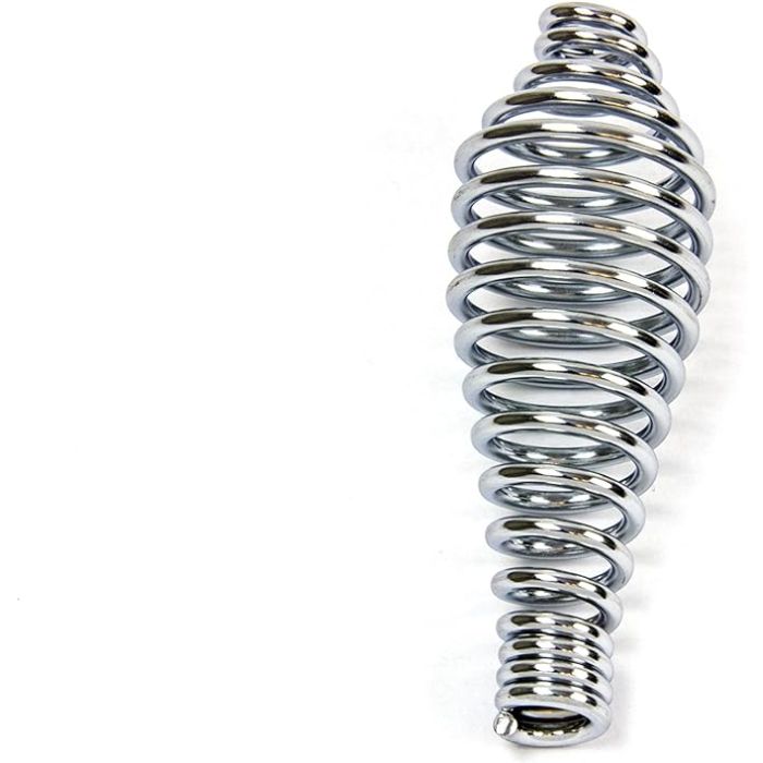 Spring Stove Handle, Chrome Finish, tapered at one end. Max Diameter: 1-1/2", Length: 4-1/4", Fits 3/8" rod