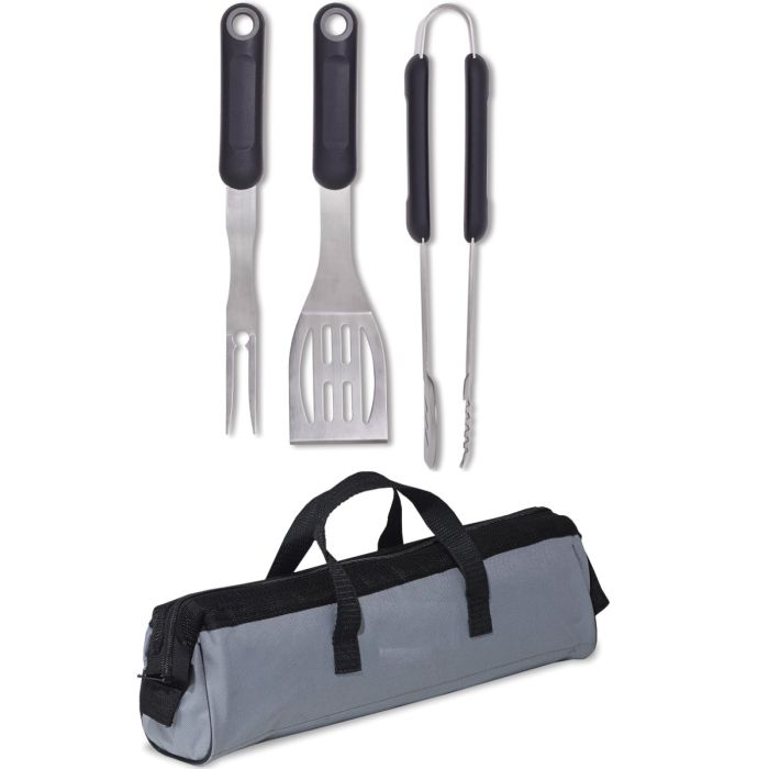BBQ Tool Set with Case/Bag, Heavy Duty Stainless Steel Grill Utensils Kit, Grill Fork, Long Handle Spatula, Tongs. final sale