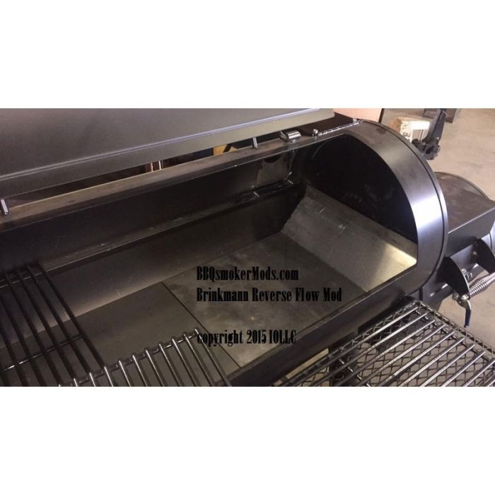 REVERSE FLOW MOD KIT Brinkmann Trailmaster Landmann Horizontal Baffle Plate & Stack Relocate