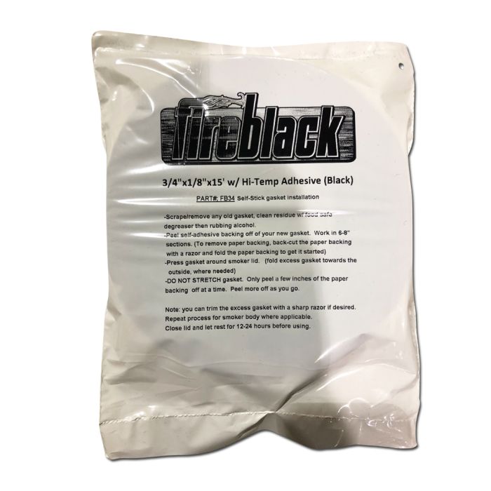 FireBlack34 BBQ smoker gasket (Self stick) - 3/4 x 1/8 | BBQ