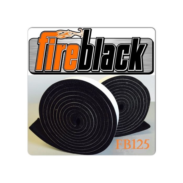 FireBlack 125 1/2" x 1/8" Black BBQ smoker gasket seal