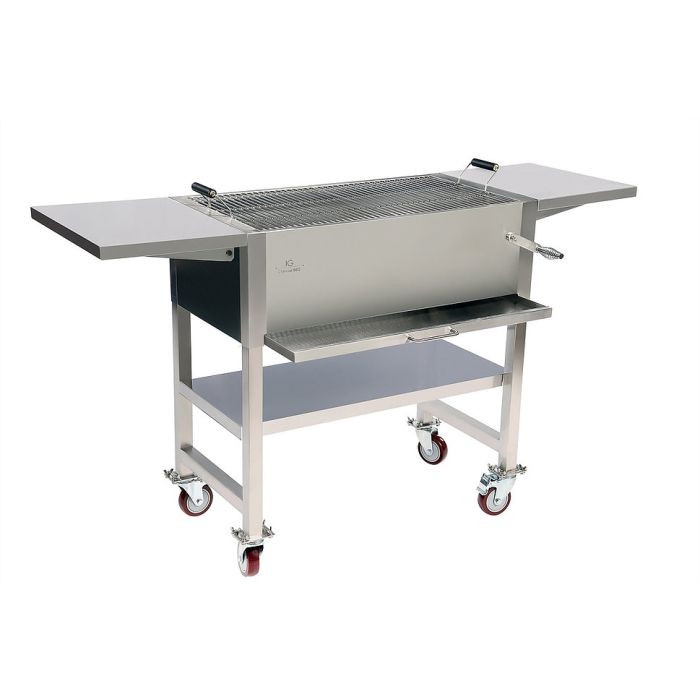 IG Charcoal BBQ-Stainless Steel Grill in Grey