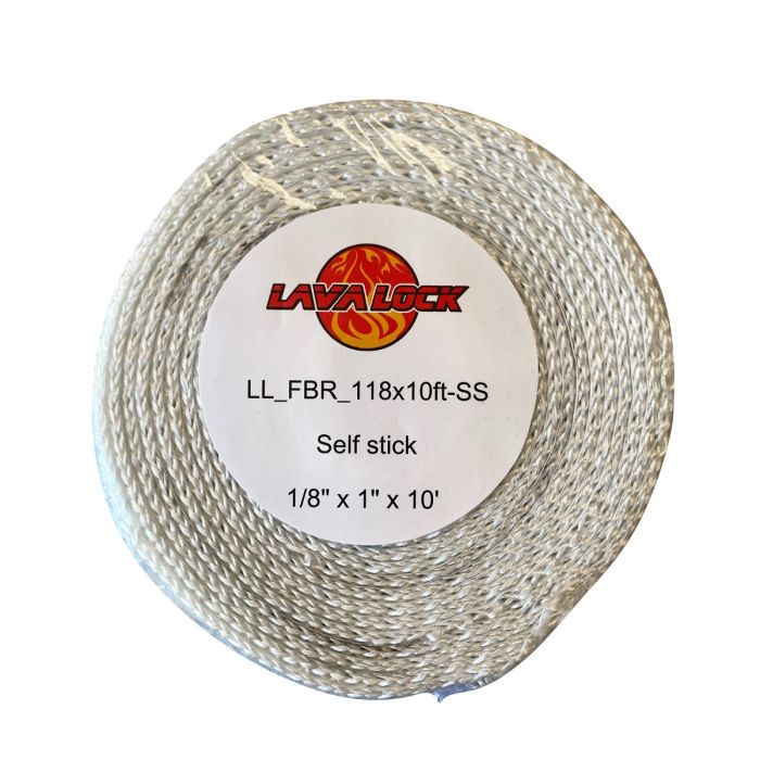 LavaLock® 1 x 1/8 x 10 ft Fiberglass Self Stick gasket, 1000F