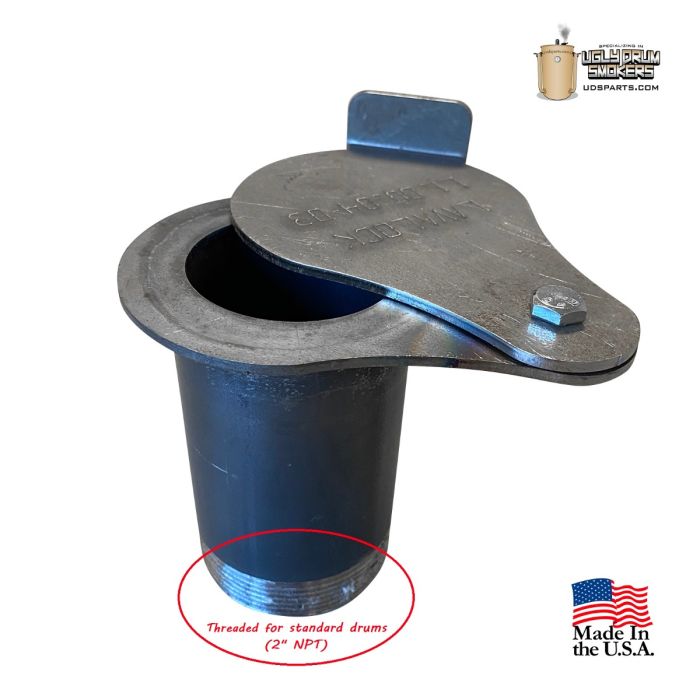 2 Inch Threaded UDS Smoke Stack w/ Tear Drop Damper