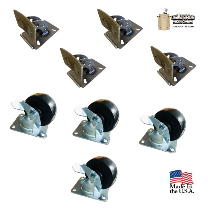 LavaLock® UDS Wheel Caster & Bracket Kit - DrumTex™ Collection - 4 pack