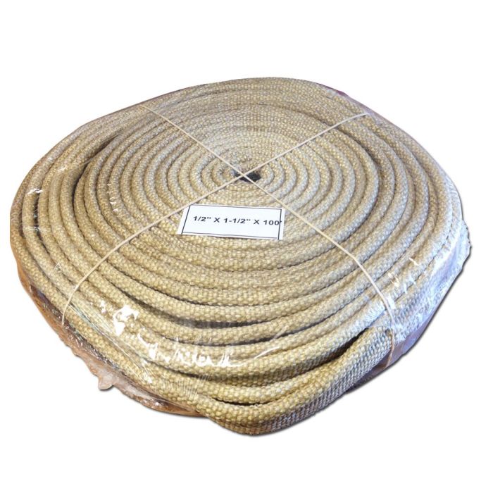 1/2" x 1-1/2" by 100FT P-gasket VER 1500F solid f-glass core, tadpole