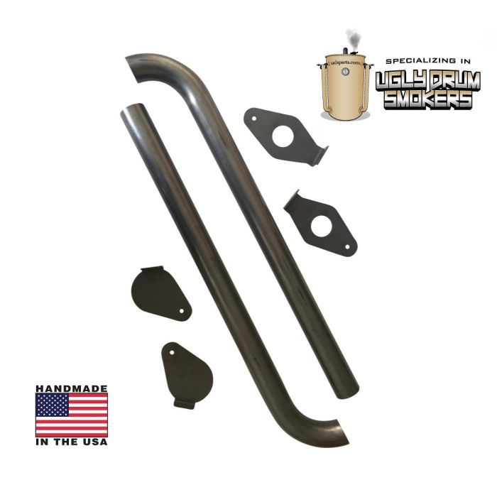 WELD ON version, Barrel cooker UDS upright intake stacks - 2 pack