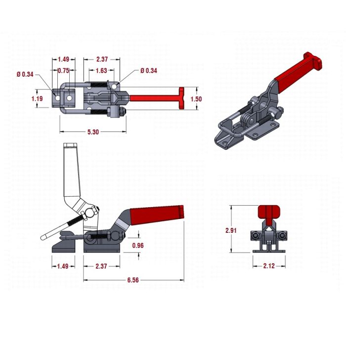 Large Latch Action Toggle Clamp 40341