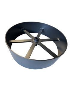 Heavy Duty Carriage Wheel - Steel - 10 inch x 3" wide - Flat Spoke Black painted