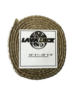 LavaLock® 1-1/2 x 1/4" Flat Fiberglass Gasket 1,500F Vermiculite Coated - 12 ft 