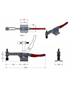 LL_20235 Toggle clamp, Horizontal Handle Front mount Push (cross ref 235-U)