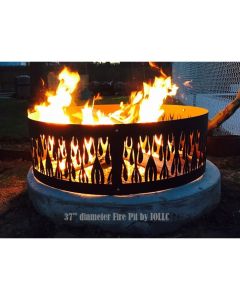 37" Steel Fire Pit - Flame Style Outdoor Firepit