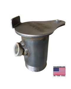 UDS 2 in threaded exhaust damper with 1/2" NPT thermometer WITH BUNG - Steel