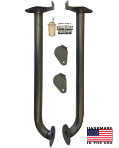LONG TUBE 1-1/2 Stack Style Uprights Tear Drop Air Inlet Bolt-ON w/ blades