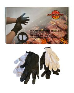 LavaLock® Black Nitrile BBQ Gloves, Disposable food service gloves with heat liners